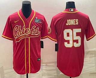Men's Kansas City Chiefs #95 Chris Jones Red With Super Bowl LVII Patch Cool Base Stitched Baseball Jersey,We sell and wholesale Men's Kansas City Chiefs #95 Chris Jones Red With Super Bowl LVII Patch Cool Base Stitched Baseball Jersey on line form chian!
